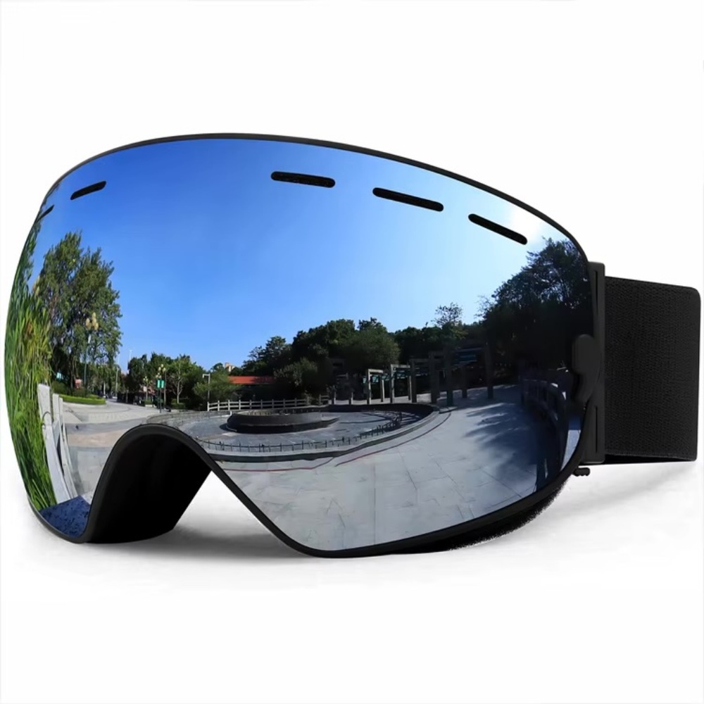 Ski/Snowboard Goggles, OTG Anti-Fog,100% UV Protection Snow Goggles, NWT Silver